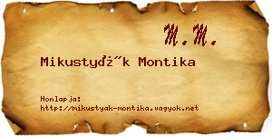 Mikustyák Montika névjegykártya